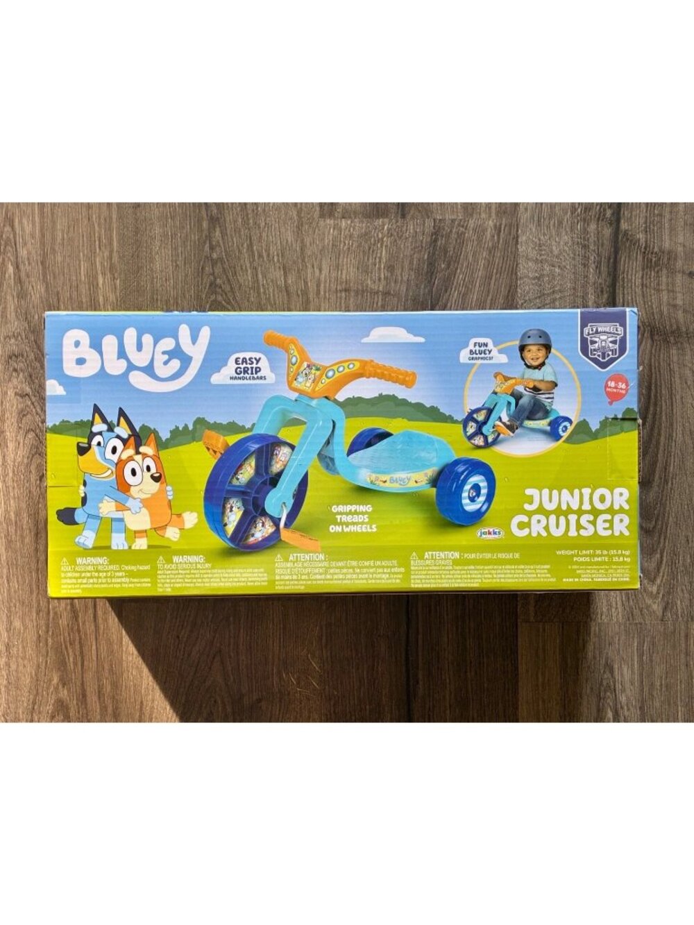 Bluey Junior Cruiser Tricycle With Easy Grip Handlebars & Gripping Treads
